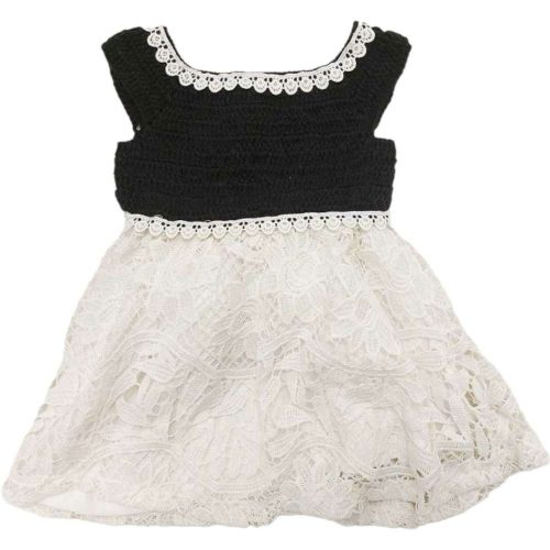 Fekete-fehér kislány alkami ruha (80)
