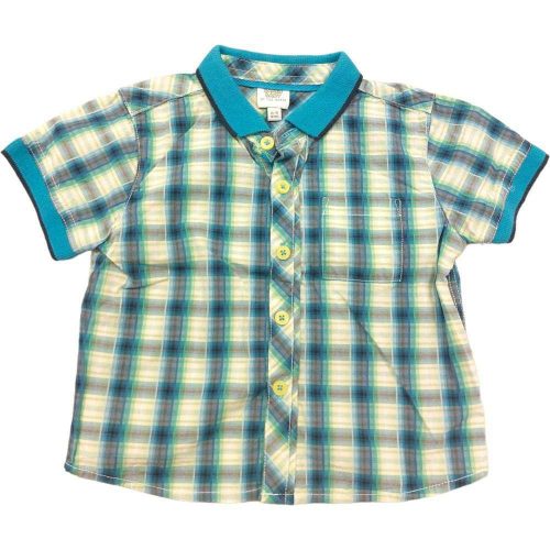 Baker Baby kék-zöld kockás kisfiú ing póló (74)