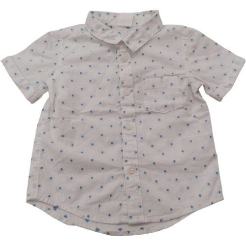 H&M pici kék pöttyös-fehér kisfiú ing (68)